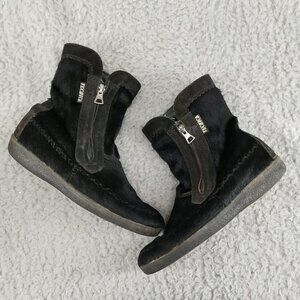 Tecnica Shoes Womens Size 12 Black Fur Leather Fleece Lined Winter Boots *Read*